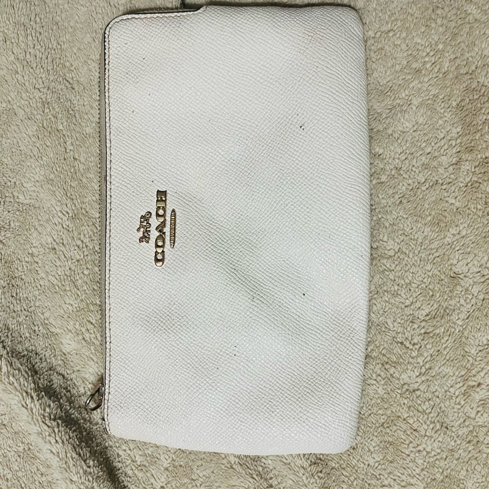 Coach Ivory Textured Wristlet